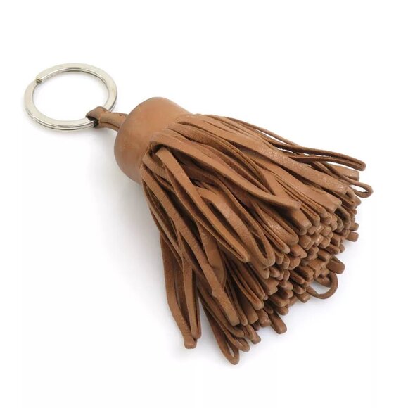 Auth HERMES Carmen Key Ring Holder Brown/Silver Leather/Metal - e60125a - Picture 1 of 9